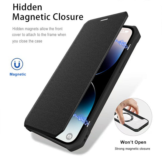 Magnetic Flip Case for iPhone with Card Slot